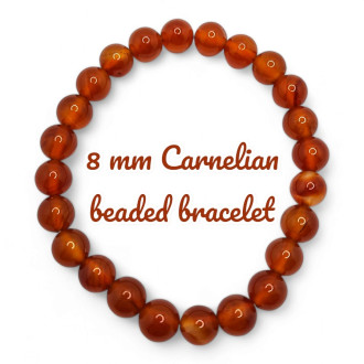 8 mm Carnelian beaded bracelet