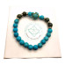  8 mm Turquoise and Jasper Turtle charm bracelet 