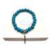 8 mm Turquoise  Cross charm bracelet