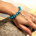 8 mm Turquoise  Cross charm bracelet