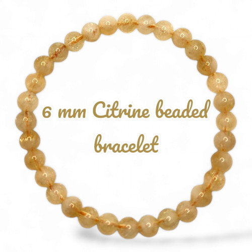6 mm Citrine beaded bracelet