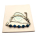 8 mm Faceted Blue Tiger Eye, Double Chain Stainless Steel Bracelet