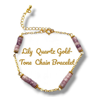 Lily Quartz Gold-tone chain bracelet