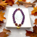 8 mm Amethyst and Strawberry Quartz Gold plated charm bracelet