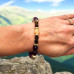 8 mm Amethyst, Yellow Agate and 6 mm Smokey Quartz bracelet