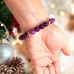 8 mm Amethyst, Yellow Agate and 6 mm Smokey Quartz bracelet