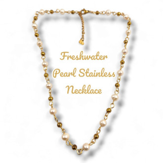 Freshwater Pearl and Stainless Steel necklace