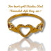 Five hearts Gold Stainless Steel ring