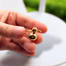 Gold Stainless Steel Two Spheres adjustable Ring