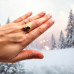 Gold Stainless Steel Two Spheres adjustable Ring