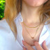 Gold Stainless Steel Herringbone double layered chain Love Heart symbols