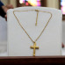Gold Stainless Steel Unisex Cross with a Chain