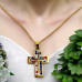 Gold Stainless Steel Multi-Coloured Zirconia Cross Necklace