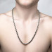 Silver Tone Stainless Steel Rope Chain Necklace (Unisex)