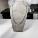 Silver Tone Stainless Steel Rope Chain Necklace (Unisex)