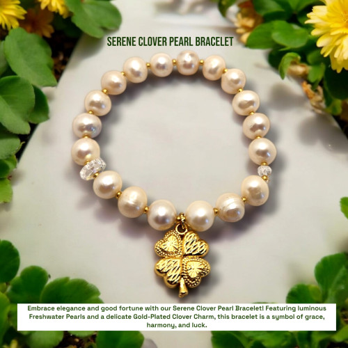 Serene Clover Pearl Bracelet