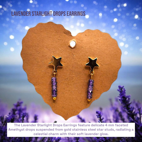 Lavender Starlight Drops Earrings
