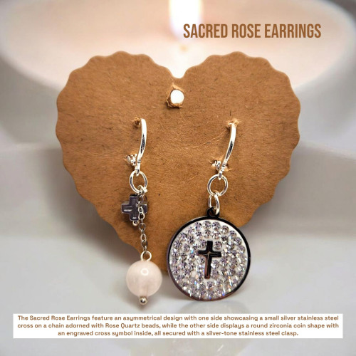 Sacred Rose Earrings Description: