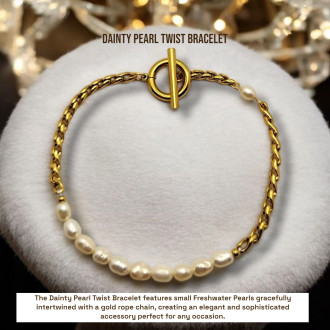 Dainty Pearl Twist Bracelet