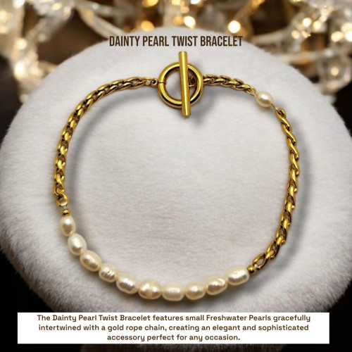 Dainty Pearl Twist Bracelet