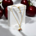 Golden Cherry Heart Necklace