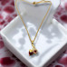 Golden Cherry Heart Necklace
