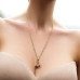 Golden Cherry Heart Necklace