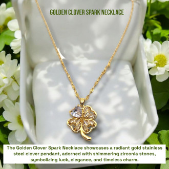 Golden Clover Spark Necklace