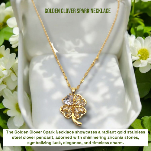 Golden Clover Spark Necklace