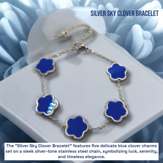 Silver Sky Clover Bracelet