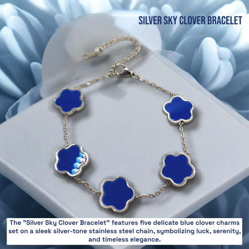 Silver Sky Clover Bracelet