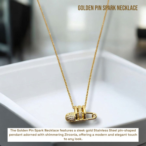 Golden Pin Spark Necklace