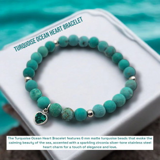 Turquoise Ocean Heart Bracelet