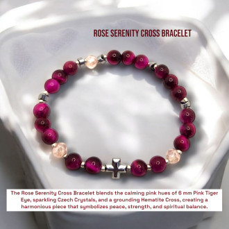 Rose Serenity Cross Bracelet