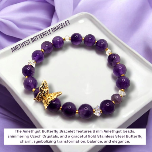Amethyst Butterfly Bracelet