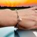 Half & Half Stainless Steel Bracelet with Majorica Style Pearl Charm