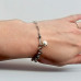 Half & Half Stainless Steel Bracelet with Majorica Style Pearl Charm