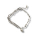 Half & Half Stainless Steel Bracelet with Majorica Style Pearl Charm