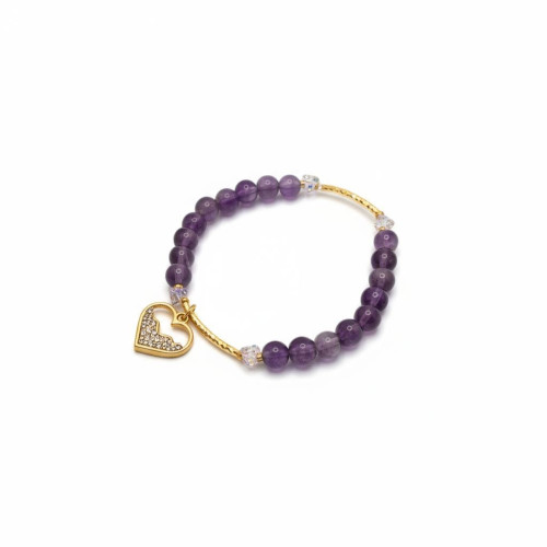 Heart of Serenity 6 mm Amethyst Bracelet Heart of Serenity 6 mm Amethyst Bracelet