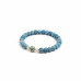 Matte Larimar & Czech Crystals Bracelet, 6mm