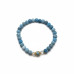 Matte Larimar & Czech Crystals Bracelet, 6mm
