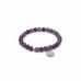 Radiant Hope Bracelet  - 6 mm Amethyst bracelet with Stainless Steel Sun charm 