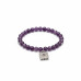 Divine Protection Bracelet, 6 mm Amethyst with Lock Charm Divine Protection Bracelet, 6 mm Amethyst with Lock Charm