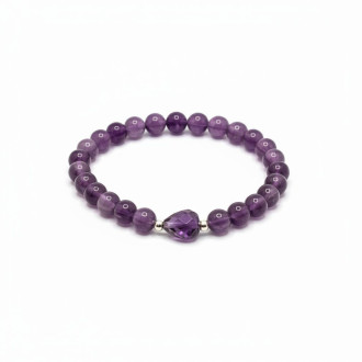 Heart of Faith Bracelet, Amethyst 6 mm