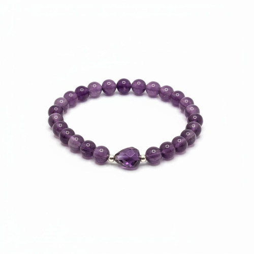 Heart of Faith Bracelet, Amethyst 6 mm