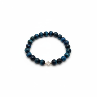 Shield of Faith Bracelet Blu Tiger Eye 8 mm Shield of Faith Bracelet Blu Tiger Eye 8 mm