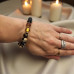 Divine Path Bracelet - 10 mm Spotted Agate with Murano-style bead