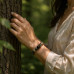 Divine Path Bracelet - 10 mm Spotted Agate with Murano-style bead
