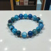 Heaven’s Whisper Bracelet Faceted Blue Lace Agate 10 mm with Murano-style Glass bead