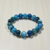 Heaven’s Whisper Bracelet Faceted Blue Lace Agate 10 mm with Murano-style Glass bead